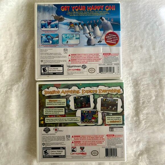 Nintendo 3DS games Scribble Nauts Unlimited & Happy Feet Two Warner Brothers E+ - Picture 4 of 4